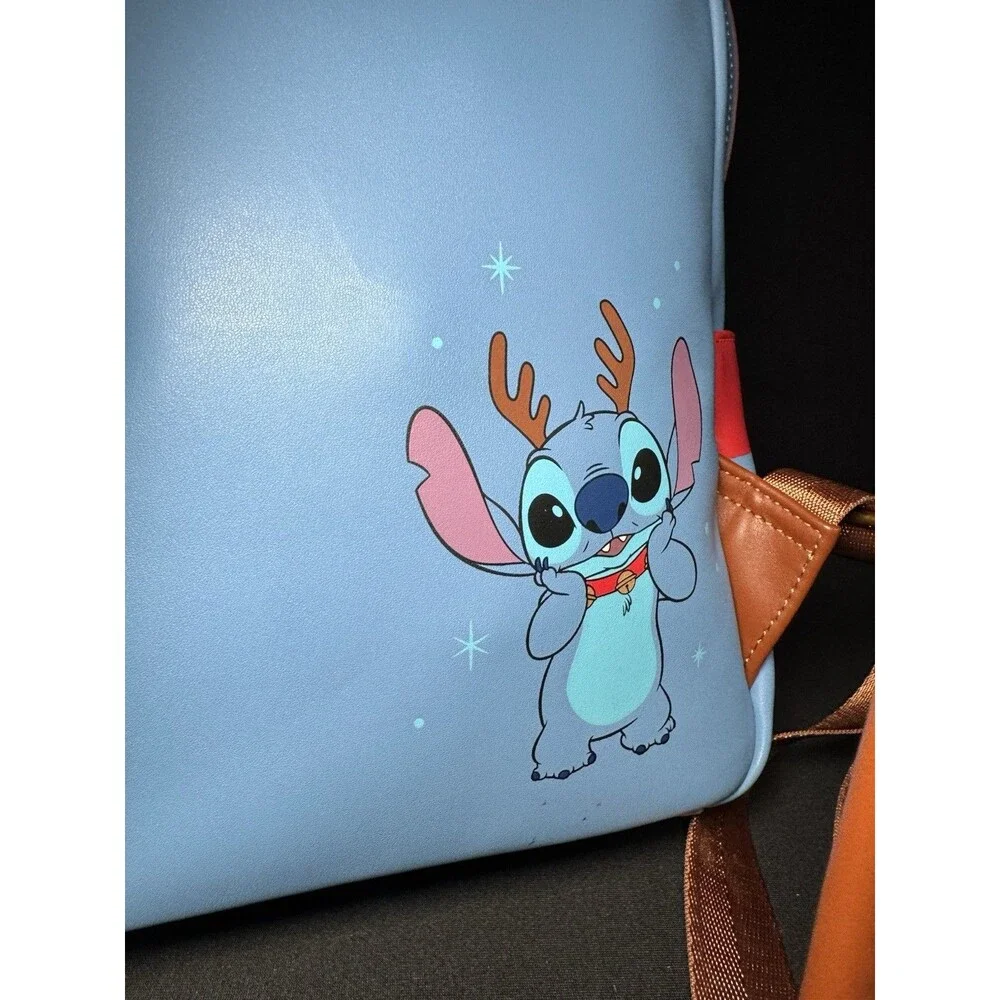 Loungefly Disney Lilo & Stitch Reindeer Sleigh Bell Mini Backpack Holiday Bag